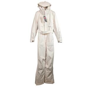 Halfdays Murphy Ski Suit Womens Size XL Oat Milk One Piece Snowboard Snow Winter